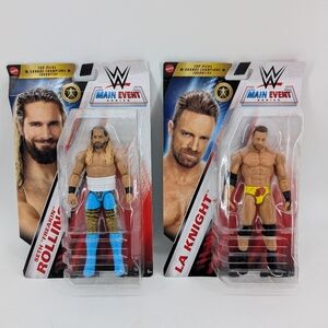 WWE Main Event Series Seth Freakin Rollins LA Knight Set of 2 New Figures